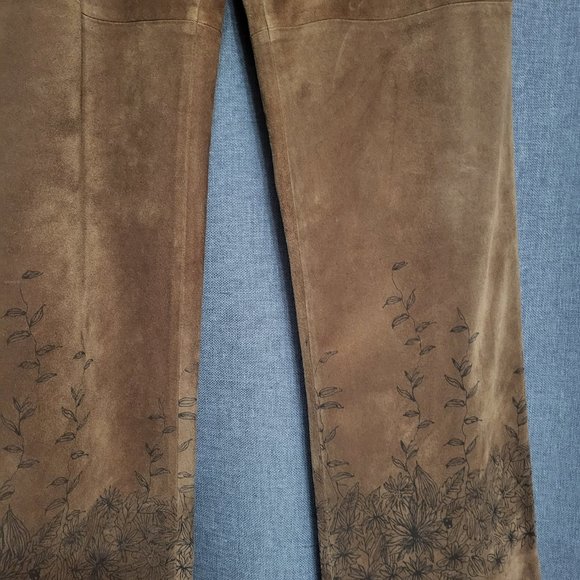 Genuine Leather High rise pants Size 12 Brown sustainable affordable fashion - Picture 7 of 11